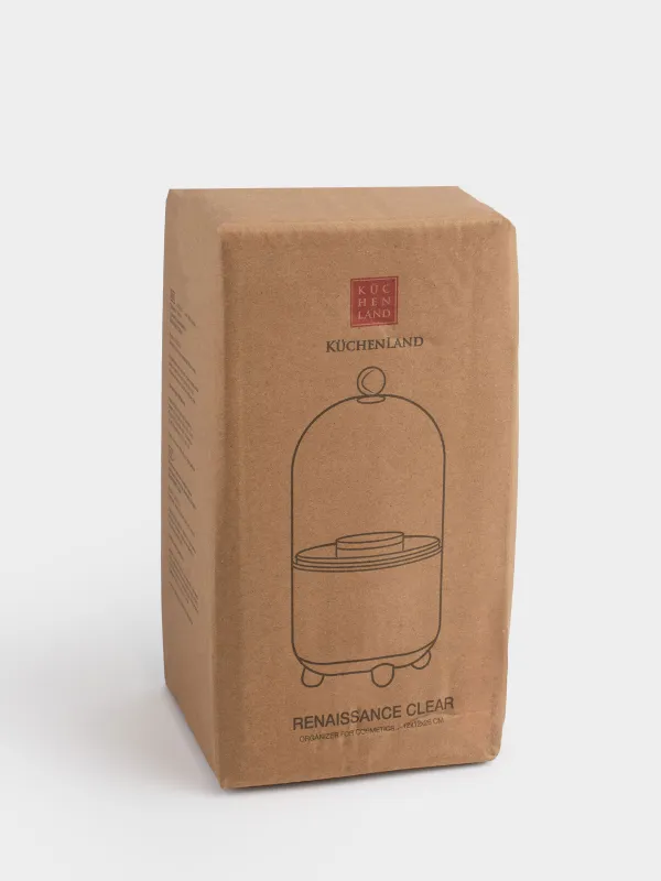 Organizer for cosmetics, 26 cm, 6 compartments, rotating, plastic, grey, Renaissance clear, image-5