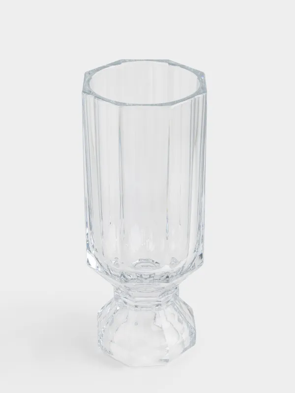 Flower vase, 36 cm, glass, Facets, Terlano, image-1