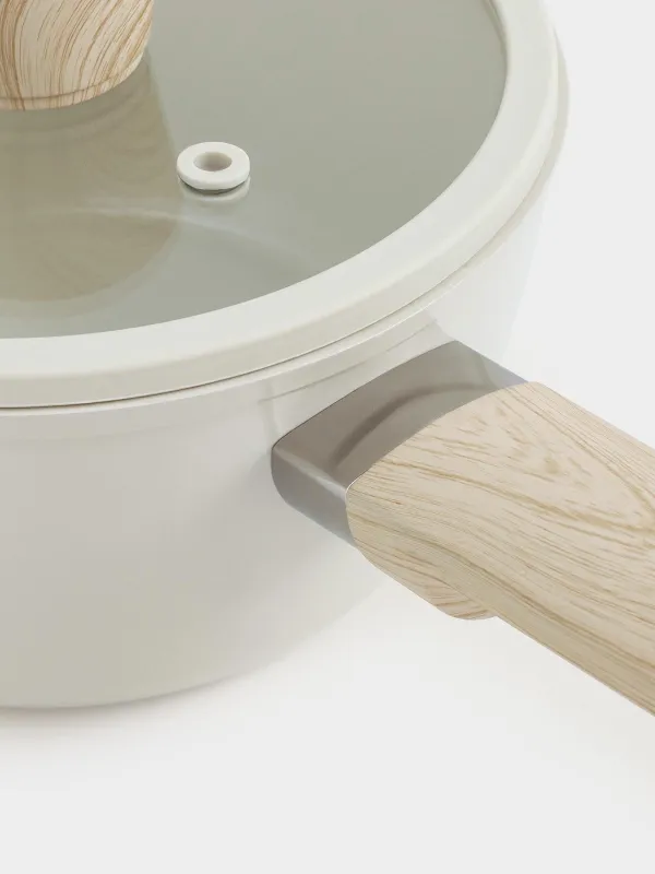 Saucepan, 16 cm, 1.3 l, with lid, coated, aluminum, milky, Sentimentality, image-4