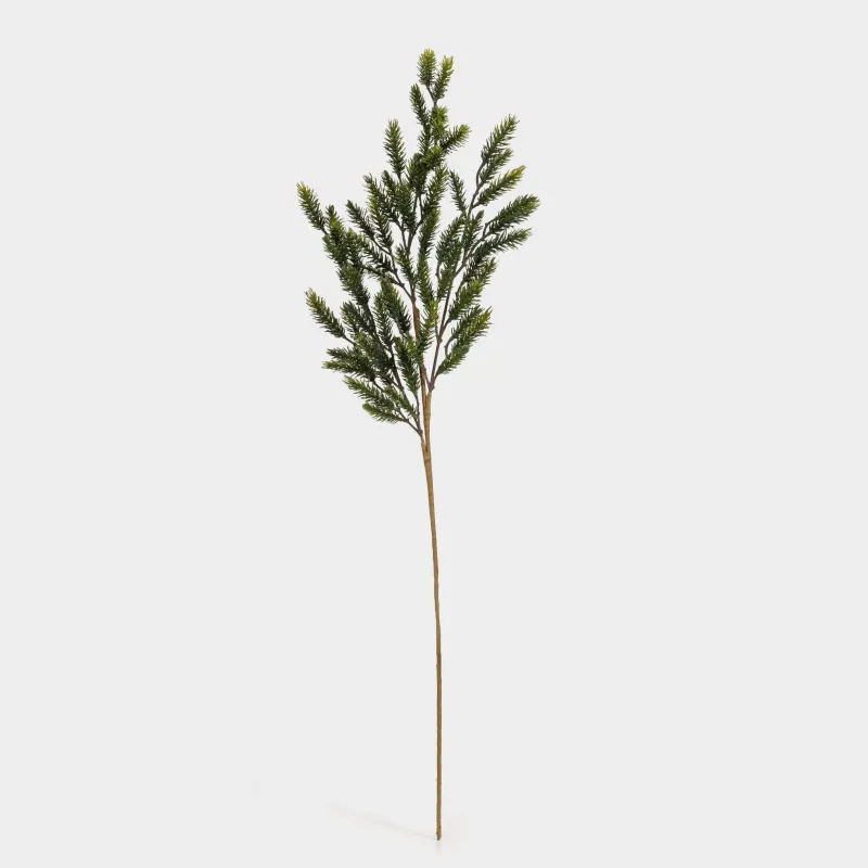 Decorative branch, 60 cm, plastic / paper, Conifer decor