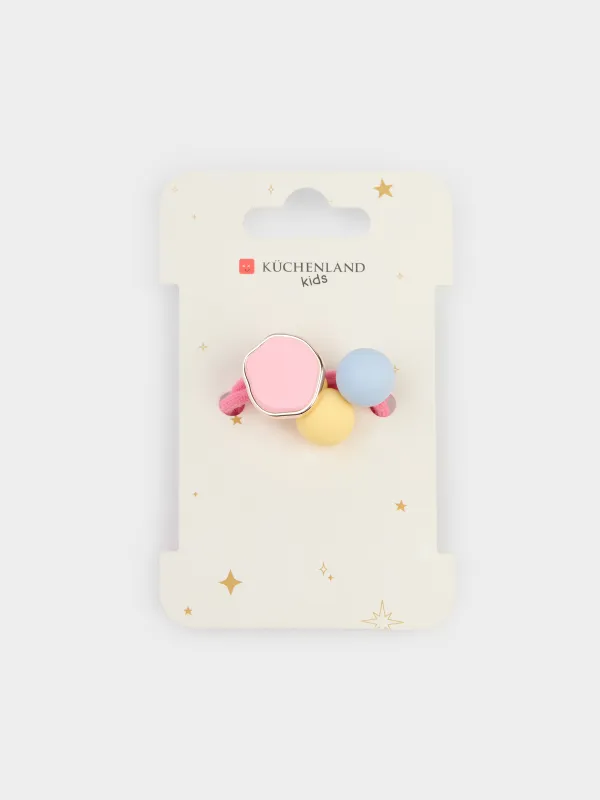 Hair tie, 5 cm, for children, plastic / polyester, colored, Gracile, image-2