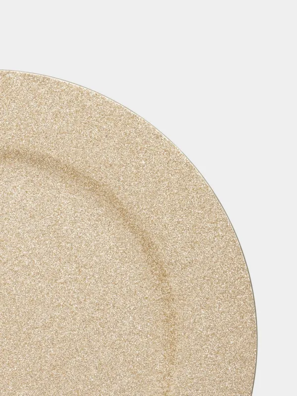 Charger plate, 33 cm, plastic, silver, plastic sparkle, image-4