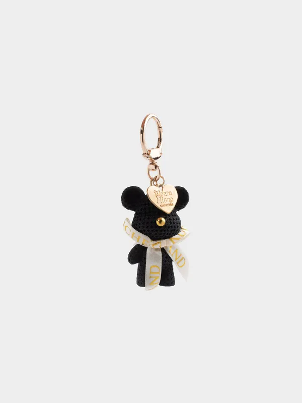 Keychain, 11 cm, plastic / metal, black, Bear, Bear, image-0