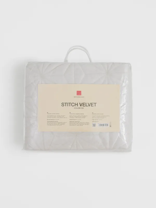 Bedspread, 220x240 cm, quilted, velvet/microfiber, sand, Toulouse, Stitch velvet, image-6