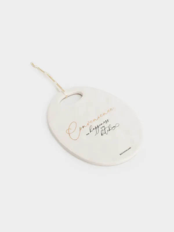 Hot trivet, 15x20 cm, ceramic, oval, milky, Crumpled effect, Crumple kitchen, image-3