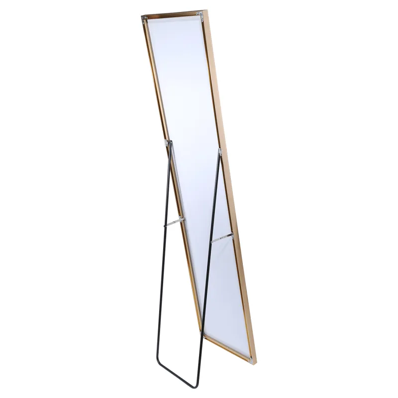 Floor mirror, 35x150 cm, metal, rectangular, golden, Trend, image-1