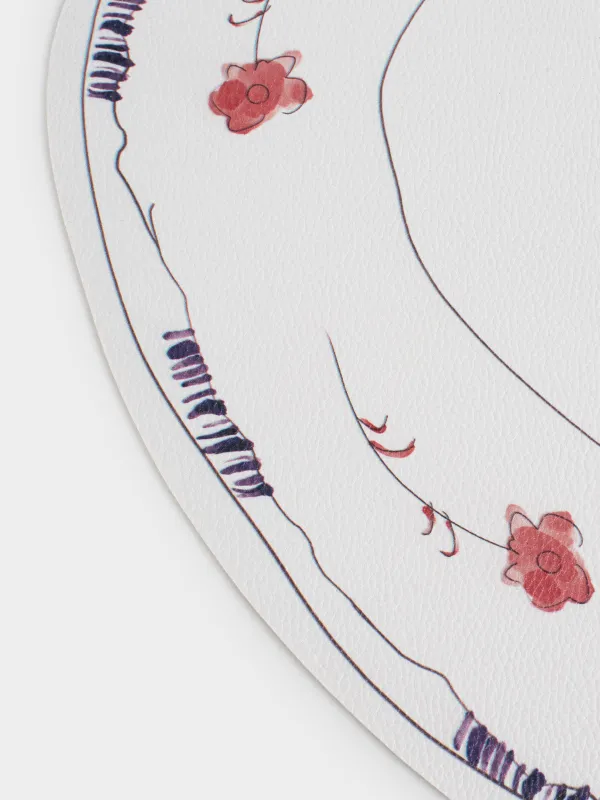 Placemat, 32x44 cm, PVC, shaped, white, Flowers, Rock print, image-4