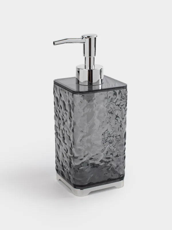 Liquid soap dispenser, 400 ml, plastic, grey, Renaissance clear, image-1