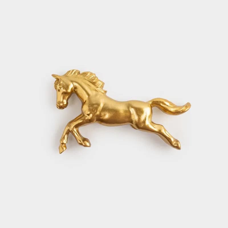 Magnet, 8 cm, polyresin, golden, Horse, Horse gold