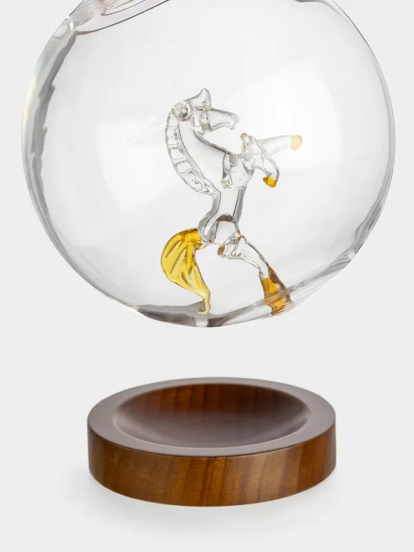 Decanter, 850 ml, on a stand, glass / wood, Horse, Bar, image-3