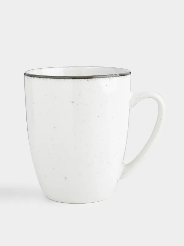 Mug, 350 ml, 2 pcs, ceramic, white-grey, speckled, Roxas, image-2