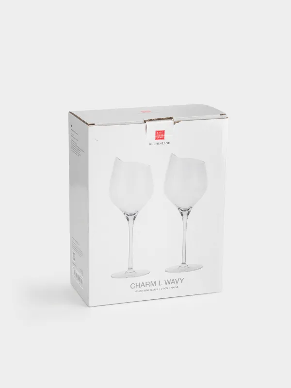 Drinking glass, 400 ml, 2 pcs, crystal glass, Charm L wavy, image-4
