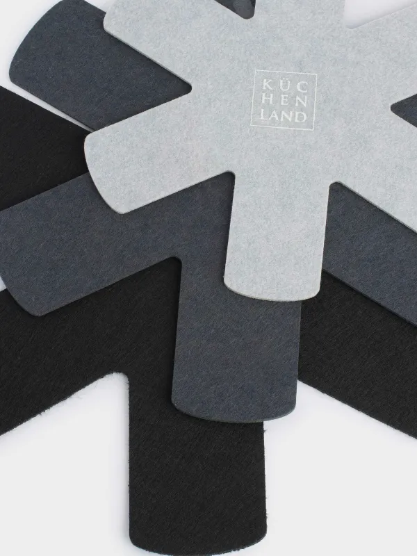 Set of protectors for frying pans, 3 pcs, 38/34/27 cm, felt, gray, Assist, image-5