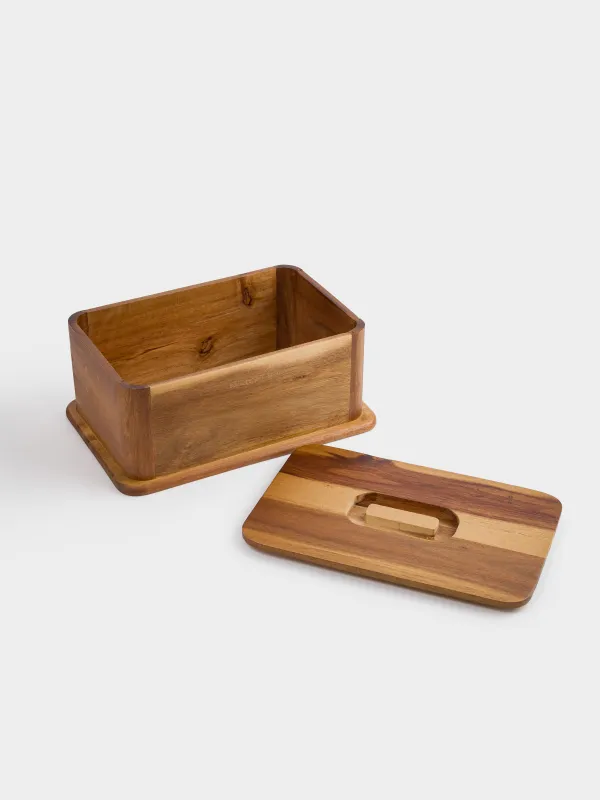 Bread box, 30x20x13 cm, wood, rectangular, Noble tree, image-3