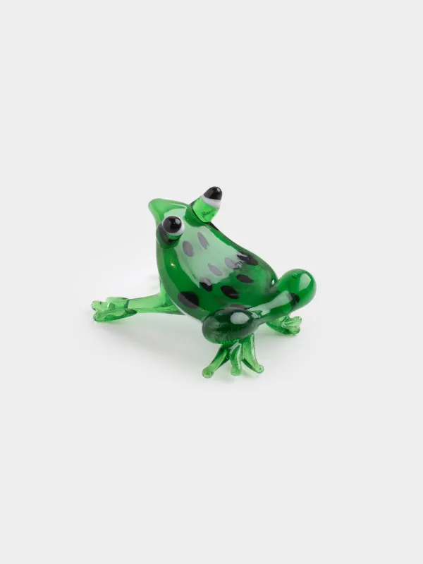 Statuette, 5х3 cm, glass, green, Frog, Vitreous, image-2
