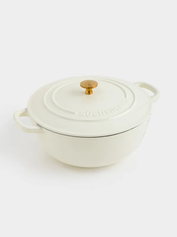 Cauldron, 27 cm, 4.5 l, with lid, cast iron, milk, Light kitchen, image-2