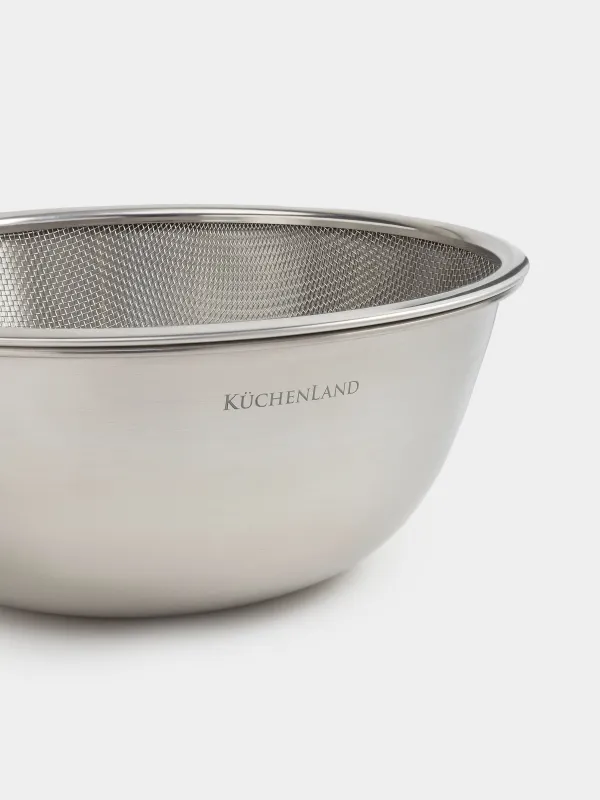 Set of bowl and colander, 22 cm, 2 pr, steel, Classic, image-1
