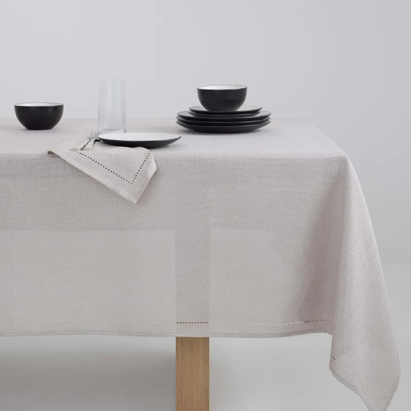 Tablecloth, 170x250 cm, polyester, beige, Hemstitch