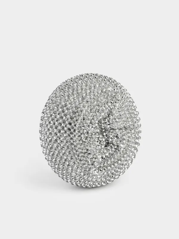 Cleaning sponge, 7 cm, 3 pcs, metal, silver, Clean, image-1