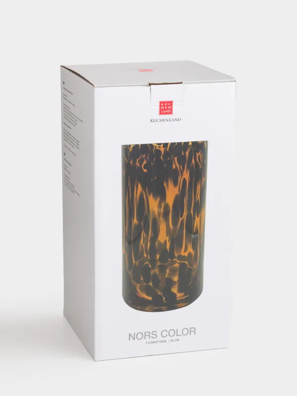 Flower vase, 30 cm, glass, brown, Animal pattern, Nors color, image-4