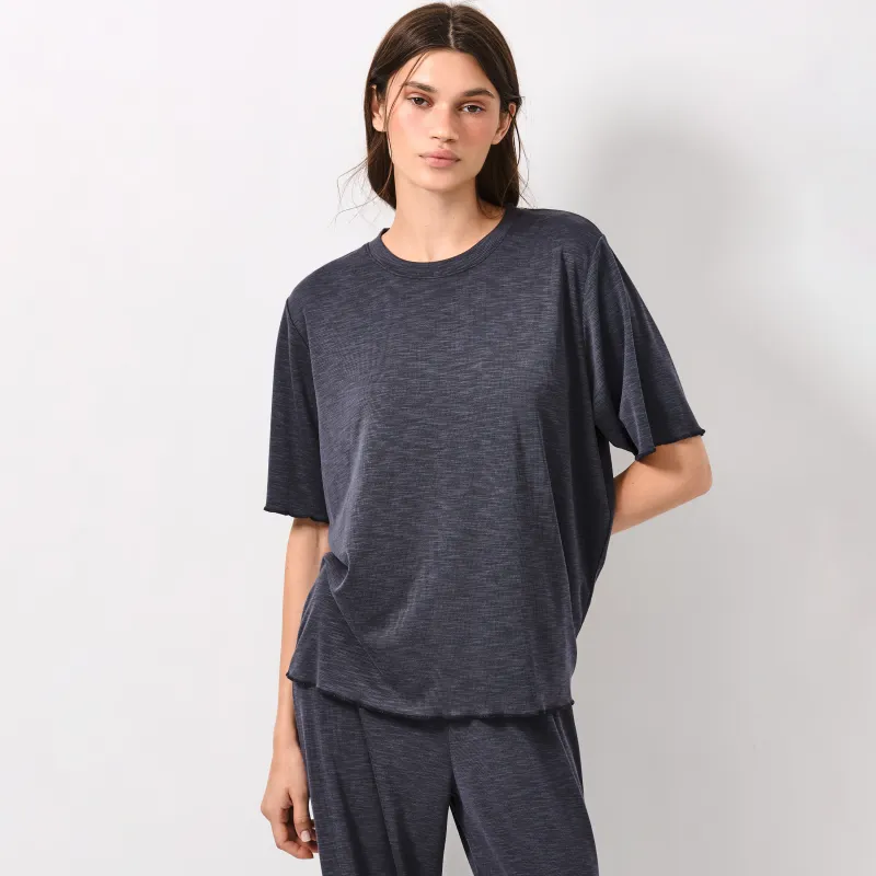 Women's T-shirt, size L, modal / polyester, dark grey, Savina