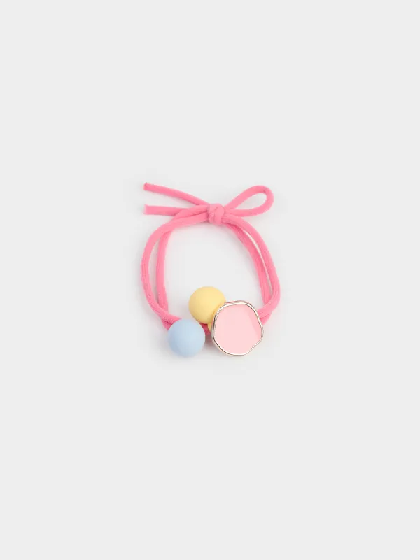 Hair tie, 5 cm, for children, plastic / polyester, colored, Gracile, image-0