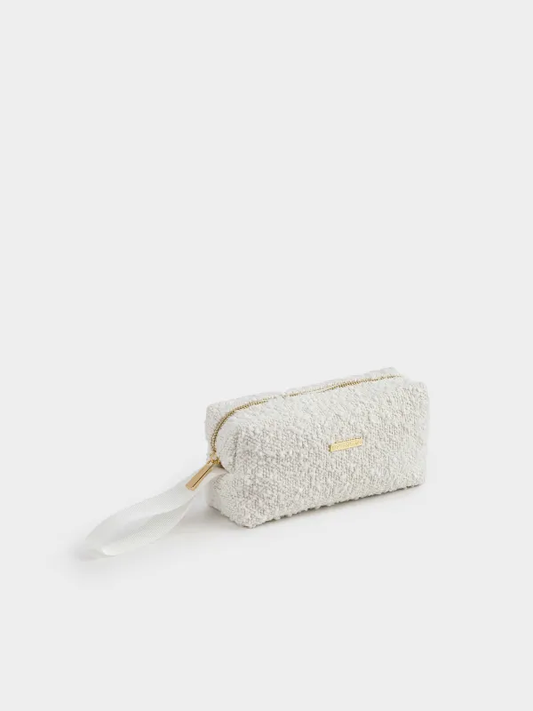 Cosmetic bag, 20x7 cm, with handle, Boucle, milky, Boucle beauty, image-3