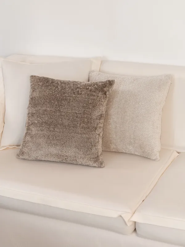 Decorative pillow, 45x45 cm, velvet, brown, Nordkap, image-1