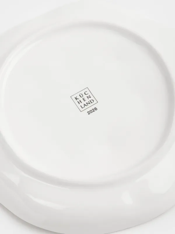 Snack plate, 21 cm, ceramic, fir branch, Christmas tree, image-4