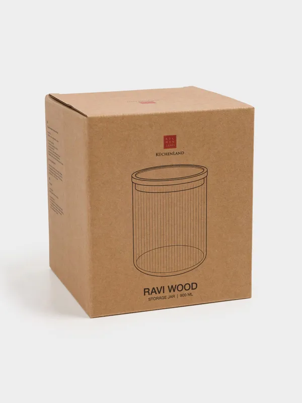 Can for bulk products, 900 ml, glass B, Ravi wood, image-6