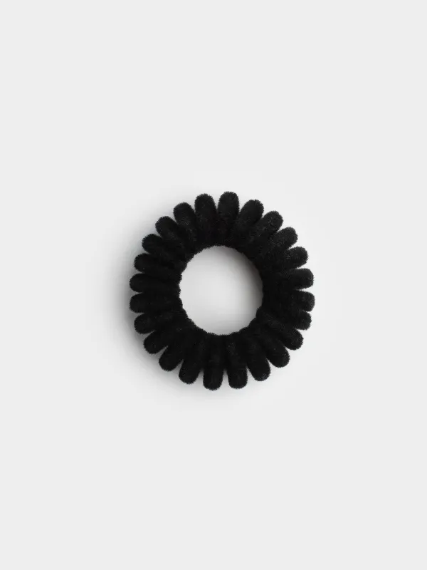 Elastic band for hair, 4 cm, 3 pcs, polyester / TPU, black, Spiral, Helix, image-2