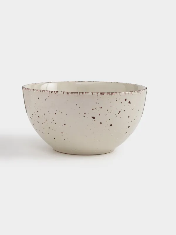 Soup plate, 14x7 cm, 2 pieces, ceramic, beige, speckled, Speckled, image-1