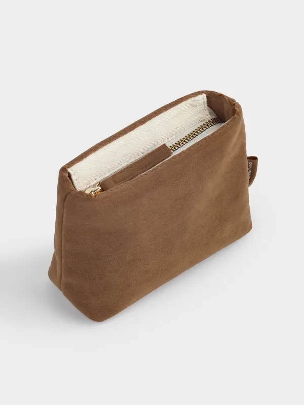 Cosmetic bag, 18x10 cm, polyurethane, sand, Krast, image-1