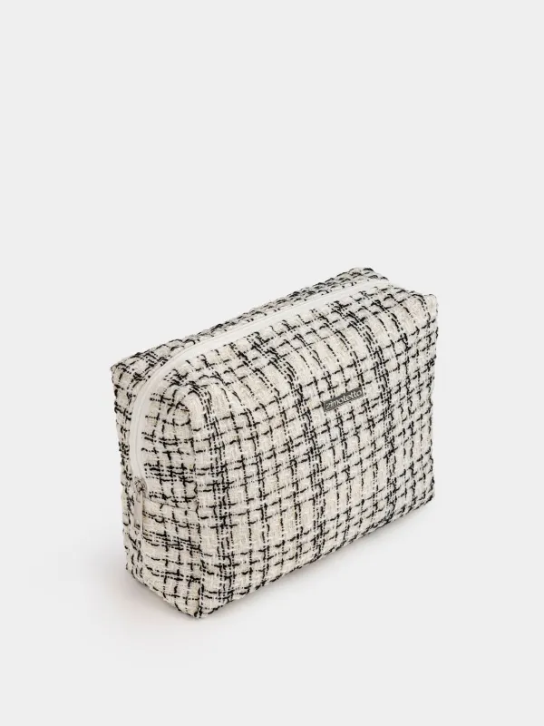 Makeup bag, 26x19 cm, Tweed, milky, Wenal, image-3