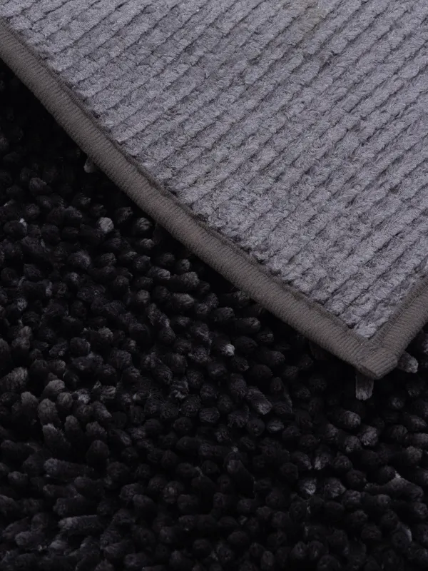 Mat, 50x80 cm, anti-slip, polyester, Dark grey, Fluffy, image-1