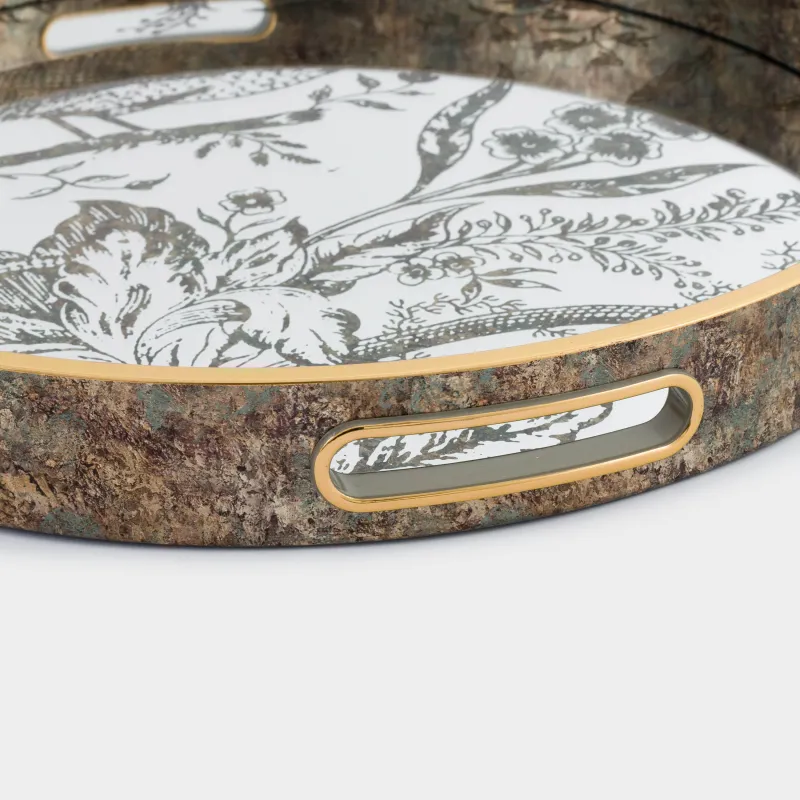 Tray, 36 cm, plastic / glass, Round, Mirror, Bird, Bluebird, image-8