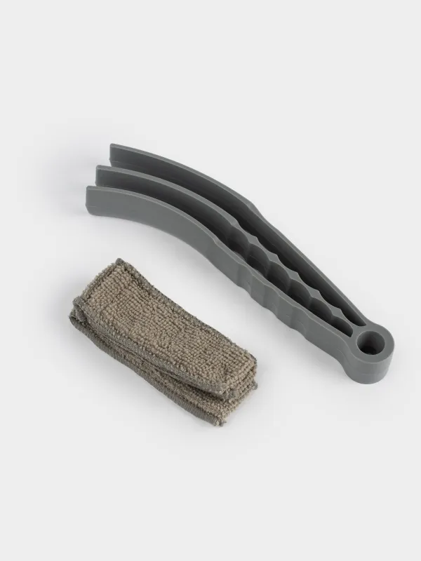 Cleaning brush for blinds and radiator batteries, 21x6 cm, microfiber / plastic, grey, Clean, image-3