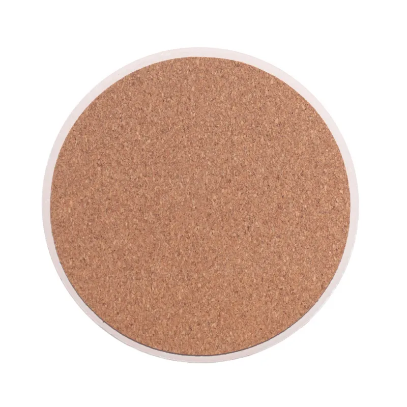 Mug stand, 11x11 cm, ceramic / cork, round, black, Night cat, Cat, image-1