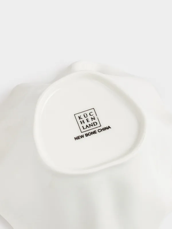 Salad bowl, 17x8 cm, 450 ml, porcelain N, milk, Crumpled effect, Crumple, image-4