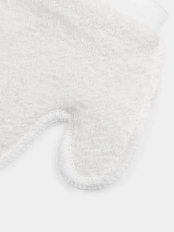 Body wash mitt, 21x17 cm, exfoliating, polyester/nylon, white, Unique spa, image-5