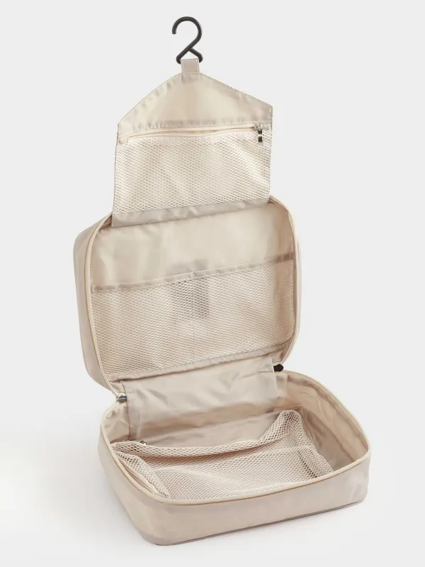 Travel Cosmetic Bag, 27х18 cm, polyester, beige, Easy Travel, image-3