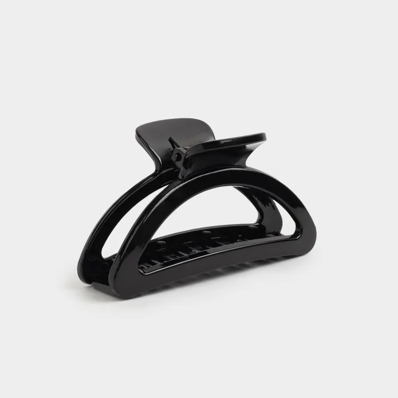 Hair clip, 9 cm, plastic, black, Crab, Basic