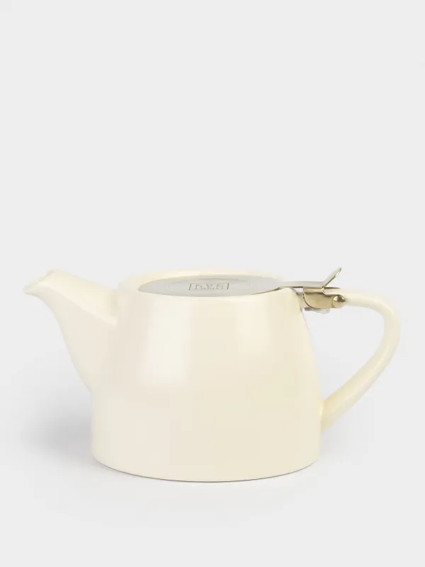 Teapot, 500 ml, ceramic / steel, milky-golden, Kettle ceramo, image-0