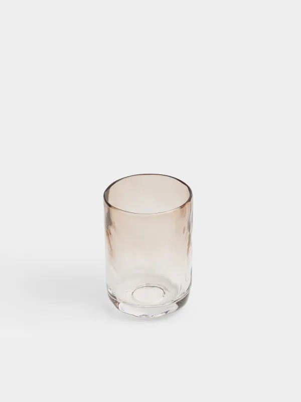 Bathroom tumbler, 10 cm, glass, brown, Gradient, Rachas, image-1