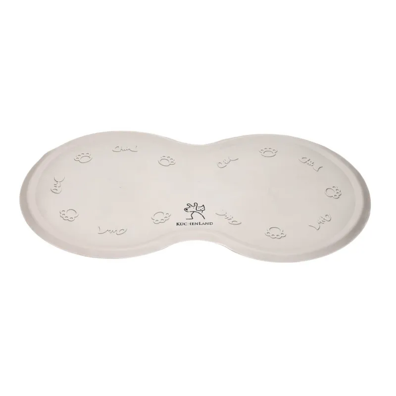 Pet bowl mat, 45x25 cm, rubber, gray-beige, Favorite pet, image-0