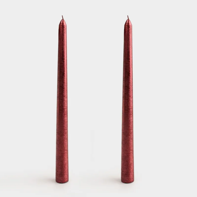 Candle, 25 cm, 2 pcs, thin, red, Galore candle