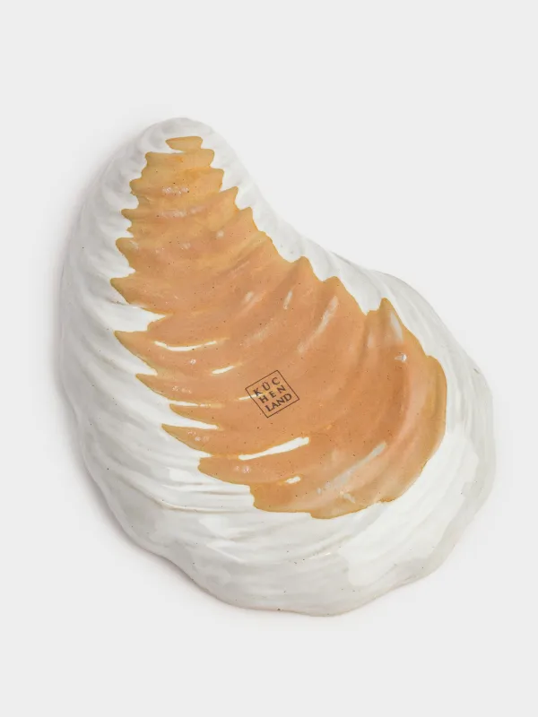 Decorative dish, 23x16 cm, ceramic, beige-brown, Oyster, Seaside, image-4