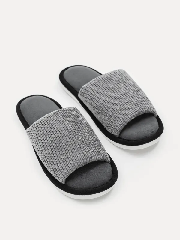 Men's slippers, home, p. 40-41, chenille / corduroy, dark gray, Chenille, image-2