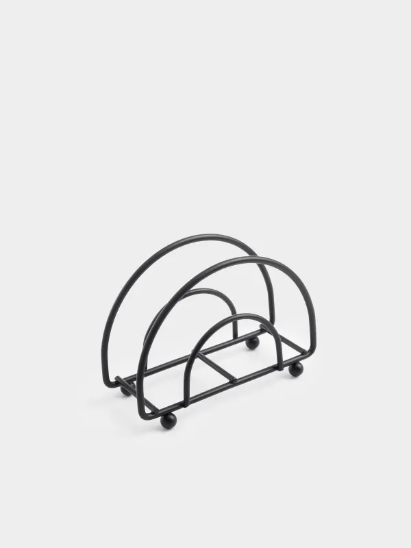 Napkin holder, 10 cm, metal, black, Twist black, image-3