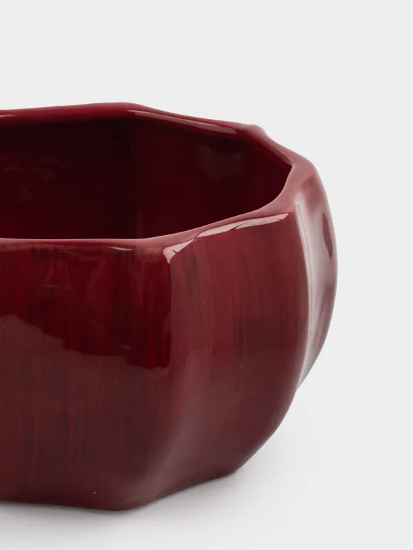 Storage container, 15x15 cm, 1.2 l, ceramic, Burgundy, Pomegranate, Pomegranate, image-3